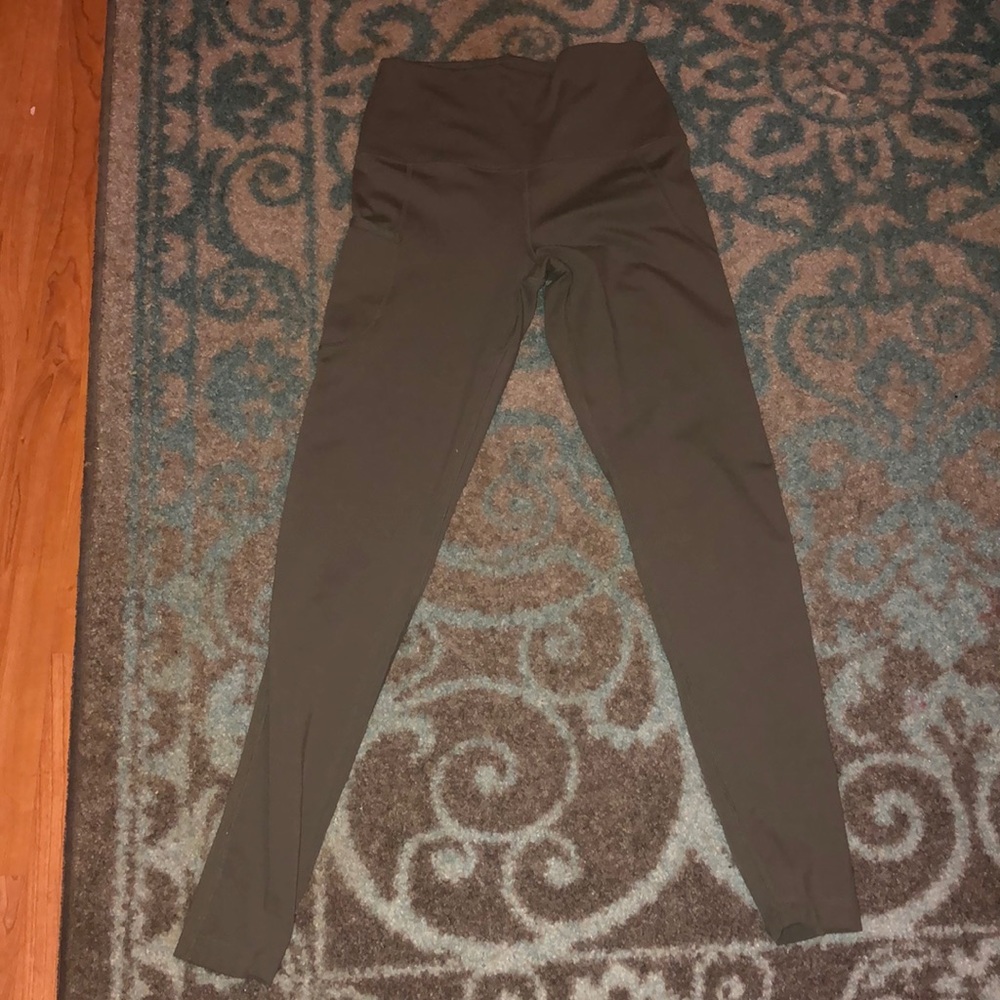 High waisted Army Green yoga pants